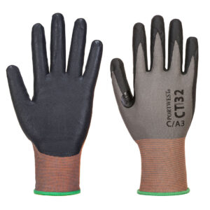 Portwest  CT32 - CT MR18 Micro Foam Nitrile Cut Glove Grey/Black