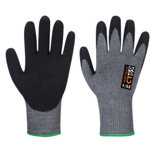 Portwest  CT69 - CT AHR7 Nitrile Foam Cut Glove Grey/Black
