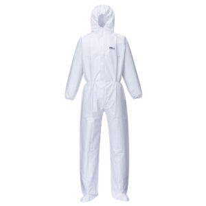 Portwest ST41 - BizTex Microporous Coverall with Boot Covers Type 5/6 White